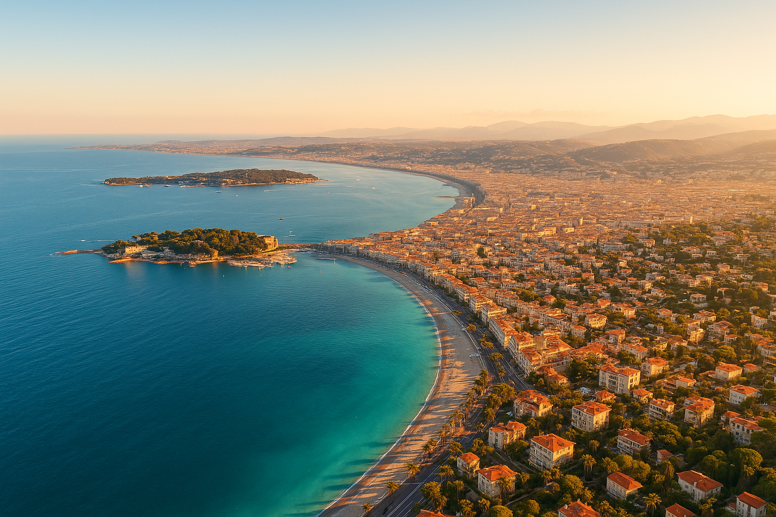 Côte d'Azur panorama Nice Cannes Antibes - Zone intervention KEYS CONCIERGERIE
